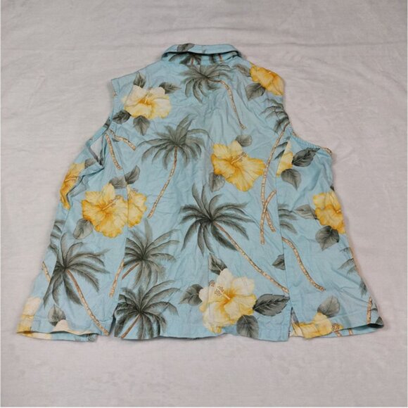 JAMAICA BAY SLEEVELESS BUTTON DOWN SHIRT SIZE LARGE - Picture 3 of 5
